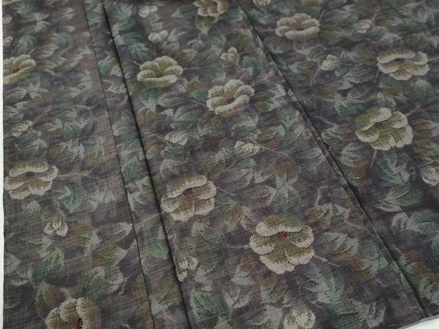 平和屋着物●本場大島紬　9マルキ　枝花文　正絹　逸品　未使用　CABI2661yc