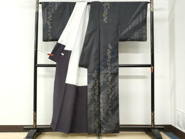 平和屋着物●訪問着　本場染大島紬　枝花文　正絹　逸品　CABI2662yc