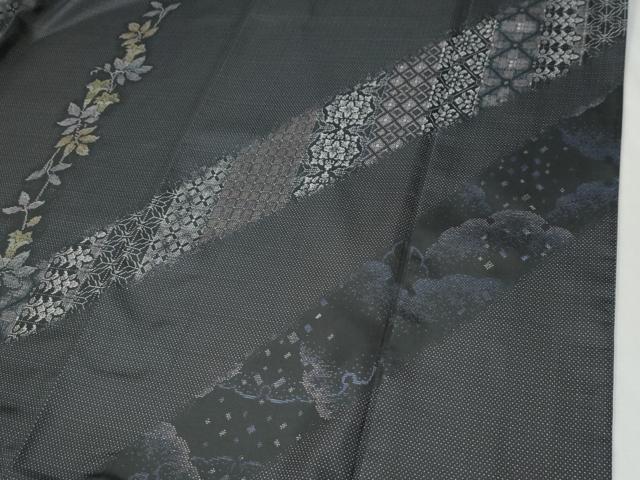 平和屋着物●訪問着　本場染大島紬　枝花文　正絹　逸品　CABI2662yc