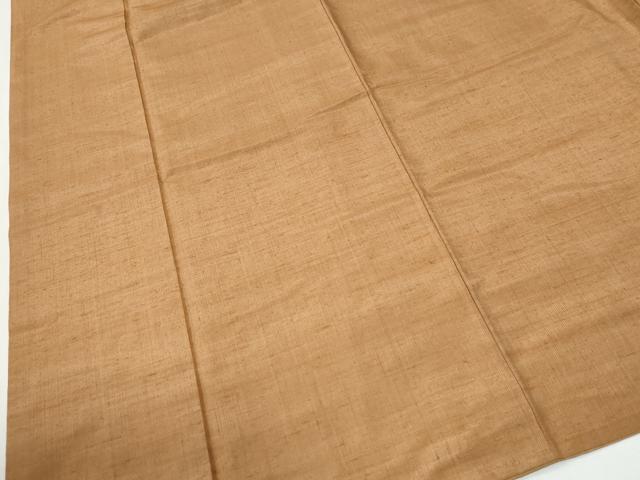 平和屋着物●上質な紬　色無地　小麦色　正絹　逸品　CABI2665yc