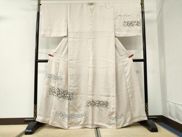 平和屋着物●訪問着　総刺繍　吹き寄せ花松文　金糸　正絹　逸品　CABI2667yc