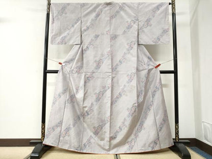 平和屋着物●本場大島紬　7マルキ　総絣　草花文　正絹　逸品　未使用　CABI2668yc