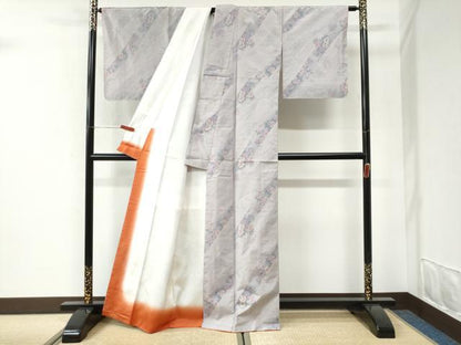 平和屋着物●本場大島紬　7マルキ　総絣　草花文　正絹　逸品　未使用　CABI2668yc