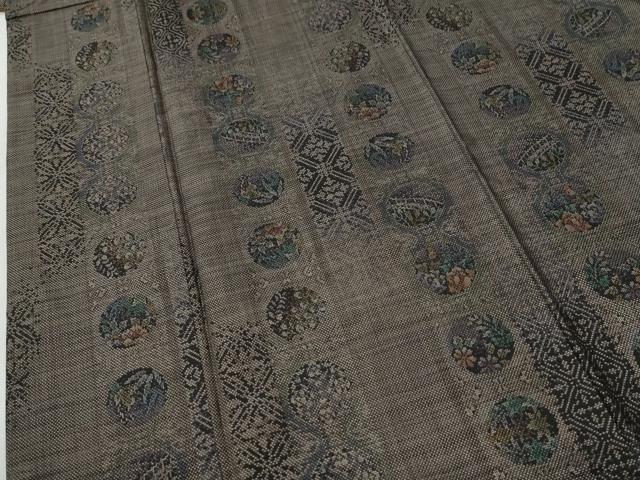 平和屋着物●本場大島紬　9マルキ　草花丸文　やまと誂製　正絹　逸品　CABI2670yc