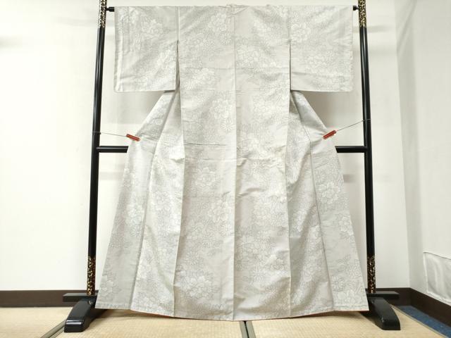 平和屋着物●上質な紬　牡丹花文　松坂屋扱い　正絹　逸品　未使用　CABI2673yc