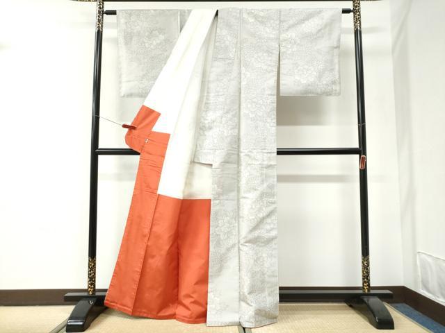 平和屋着物●上質な紬　牡丹花文　松坂屋扱い　正絹　逸品　未使用　CABI2673yc