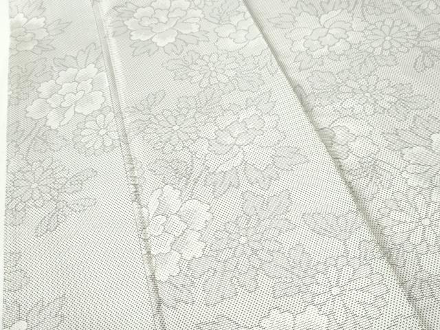 平和屋着物●上質な紬　牡丹花文　松坂屋扱い　正絹　逸品　未使用　CABI2673yc