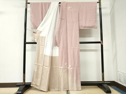 平和屋着物●訪問着　枝花文　暈し染め　やまと金ラベル　正絹　逸品　未使用　CABI2677yc