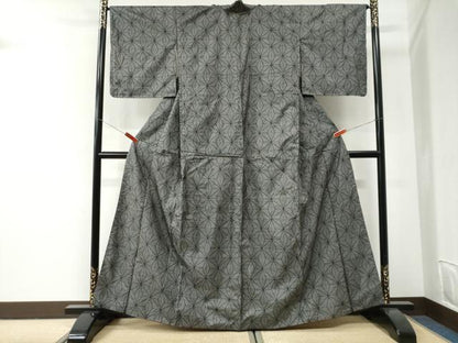 平和屋着物●本場大島紬　9マルキ　麻の葉文様　正絹　逸品　未使用　CABI2681yc