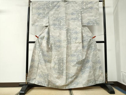 平和屋着物●本場大島紬　白大島　7マルキ　樹林文　正絹　逸品　CABI2682yc