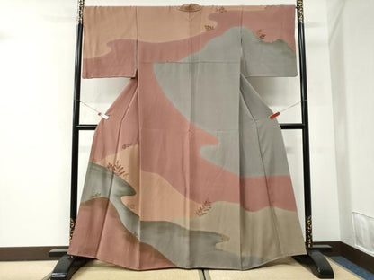 平和屋着物●訪問着　草花文　正絹　逸品　CABI2686yc