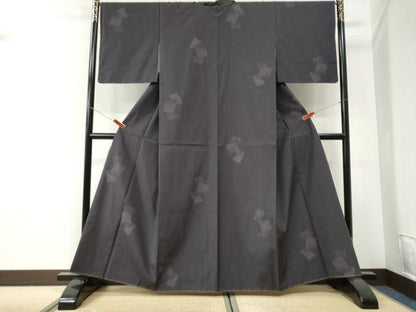 平和屋着物●結城紬　80亀甲　飛び亀甲柄　色紙重ね文　ほていや扱い　正絹　逸品　未使用　CABI2689yc