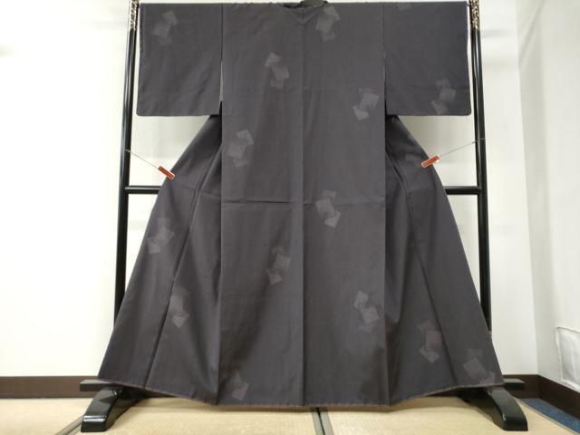 平和屋着物●結城紬　80亀甲　飛び亀甲柄　色紙重ね文　ほていや扱い　正絹　逸品　未使用　CABI2689yc