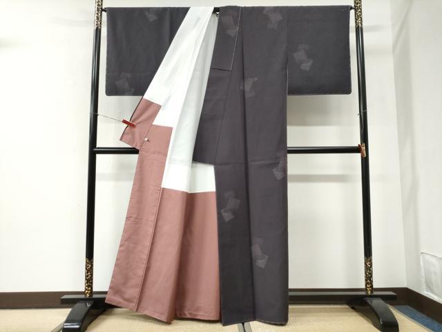平和屋着物●結城紬　80亀甲　飛び亀甲柄　色紙重ね文　ほていや扱い　正絹　逸品　未使用　CABI2689yc