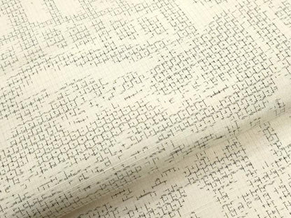 平和屋着物●結城紬　80亀甲　雲取りエ霞笹吉祥文　正絹　逸品　CABI2690yc