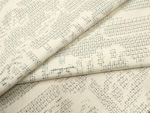 平和屋着物●結城紬　80亀甲　雲取りエ霞笹吉祥文　正絹　逸品　CABI2690yc