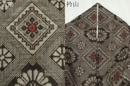 平和屋着物●本場大島紬　龍郷絣　正絹　逸品　CABI2692yc