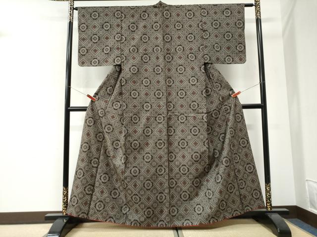 平和屋着物●本場大島紬　龍郷絣　正絹　逸品　CABI2692yc