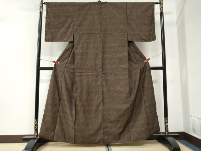 平和屋着物●上質な紬　絣文様　正絹　逸品　未使用　CABI2696yc