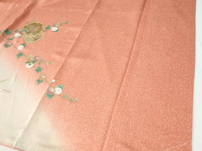 平和屋着物●訪問着　駒刺繍　雪輪片輪車宝尽くし枝花文　暈し染め　金彩　正絹　逸品　未使用　CABI2700yc