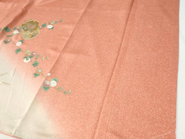 平和屋着物●訪問着　駒刺繍　雪輪片輪車宝尽くし枝花文　暈し染め　金彩　正絹　逸品　未使用　CABI2700yc