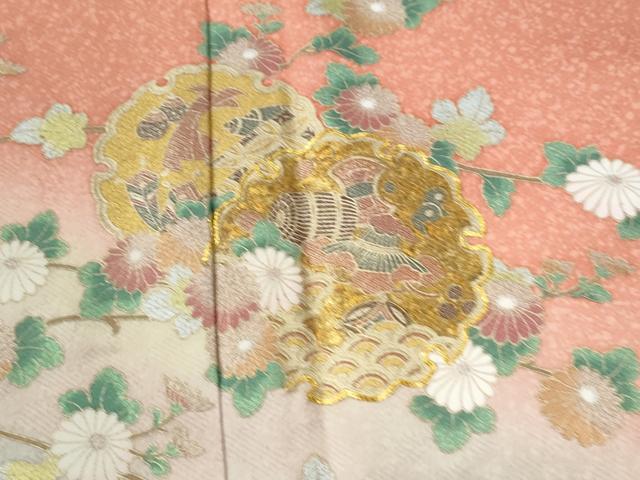 平和屋着物●訪問着　駒刺繍　雪輪片輪車宝尽くし枝花文　暈し染め　金彩　正絹　逸品　未使用　CABI2700yc