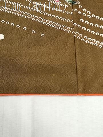 平和屋着物●豪華振袖　型染め　流水花蝶文　暈し染め　正絹　逸品　CABI2701yc