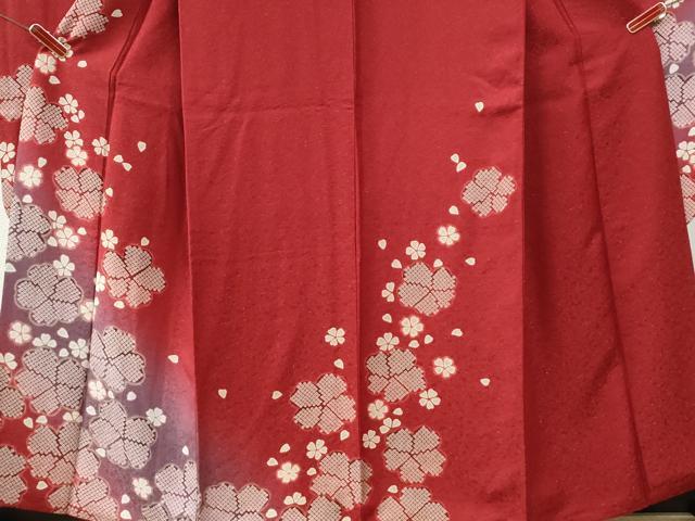 平和屋着物●豪華振袖　舞花文　暈し染め　銀通し地　正絹　逸品　CABI2702yc