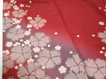 平和屋着物●豪華振袖　舞花文　暈し染め　銀通し地　正絹　逸品　CABI2702yc