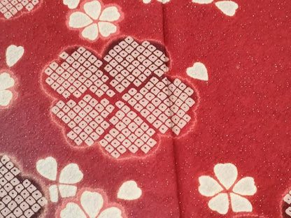 平和屋着物●豪華振袖　舞花文　暈し染め　銀通し地　正絹　逸品　CABI2702yc