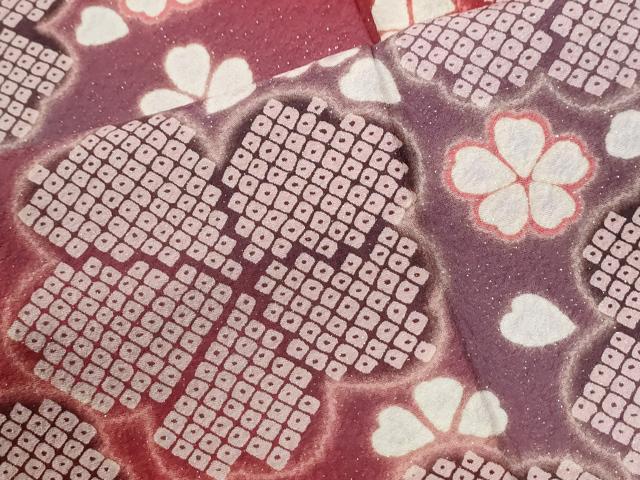 平和屋着物●豪華振袖　舞花文　暈し染め　銀通し地　正絹　逸品　CABI2702yc