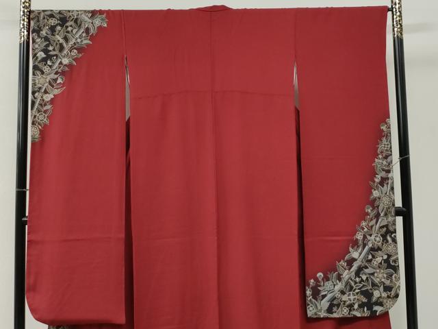 平和屋着物●染色作家　斉藤三才　振袖　三才鳥　花唐草文　暈し染め　金彩　正絹　逸品　CABI2704yc