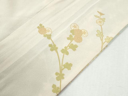 平和屋着物●訪問着　駒刺繍　地紙草花文　暈し染め　金彩　正絹　逸品　CABI2708yc