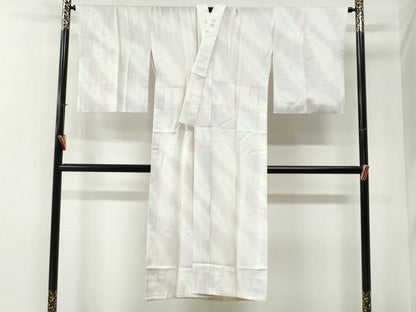 平和屋着物●長襦袢　無双仕立て　紗綾形地紋　暈し染め　半衿刺繍　正絹　逸品　CABI2710yc