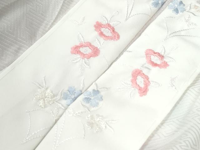 平和屋着物●長襦袢　無双仕立て　紗綾形地紋　暈し染め　半衿刺繍　正絹　逸品　CABI2710yc