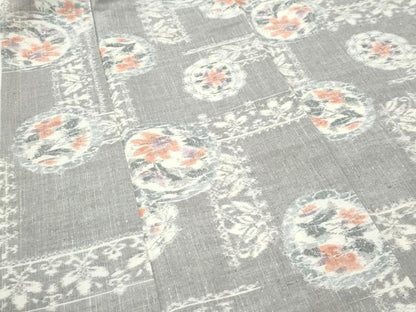 平和屋着物●上質な紬　草花丸文　正絹　逸品　未使用　CABI2715yc