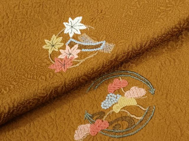 平和屋着物●訪問着　総刺繍　草花文　ロング丈　正絹　逸品　CABI2720yc