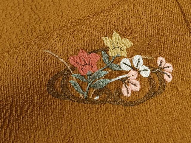 平和屋着物●訪問着　総刺繍　草花文　ロング丈　正絹　逸品　CABI2720yc