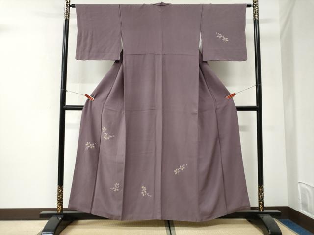 平和屋着物●訪問着　絞り　枝葉文　金彩　正絹　逸品　CABI2721yc