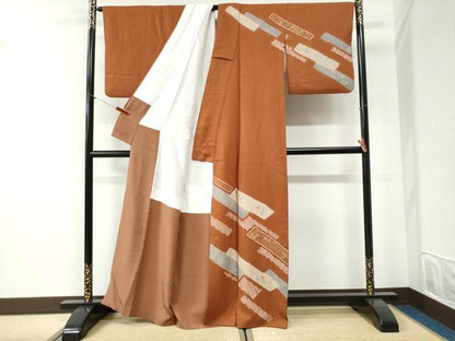 平和屋着物●訪問着　絞り　刺繍　短冊吉祥花文　金彩　正絹　逸品　CABI2730yc