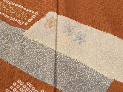 平和屋着物●訪問着　絞り　刺繍　短冊吉祥花文　金彩　正絹　逸品　CABI2730yc