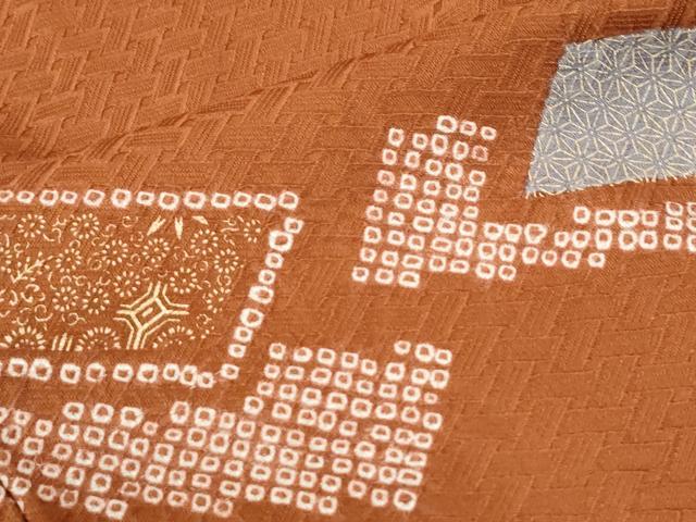 平和屋着物●訪問着　絞り　刺繍　短冊吉祥花文　金彩　正絹　逸品　CABI2730yc