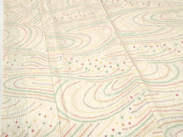 平和屋着物●上質な小紋　総絞り　流水文　正絹　逸品　CABI2733yc