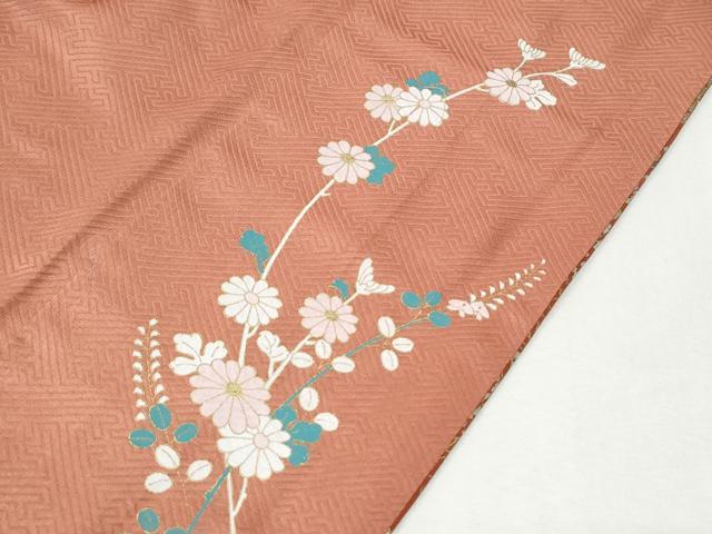平和屋着物●訪問着　雲取り流水牡丹草花文　暈し染め　金彩　正絹　逸品　CABI2734yc