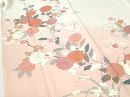 平和屋着物●訪問着　刺繍　枝菊文　暈し染め　金彩　正絹　逸品　未使用　CABI2735yc