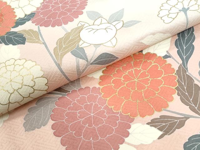 平和屋着物●訪問着　刺繍　枝菊文　暈し染め　金彩　正絹　逸品　未使用　CABI2735yc