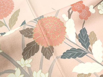 平和屋着物●訪問着　刺繍　枝菊文　暈し染め　金彩　正絹　逸品　未使用　CABI2735yc