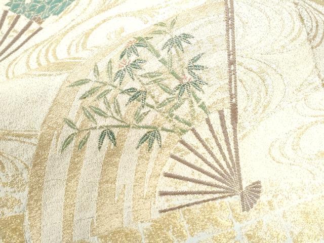 平和屋着物●豪華色留袖　寿光織　流水扇面草花文　暈し染め　金糸　正絹　逸品　CABI2736yc