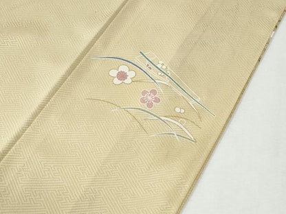 平和屋着物●訪問着　扇面草花文　暈し染め　金彩　正絹　逸品　CABI2739yc