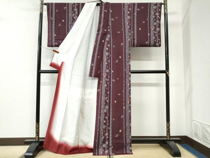 平和屋着物●上質な小紋　乱菊舞花文　金彩　反端付き　正絹　逸品　CABI2744yc